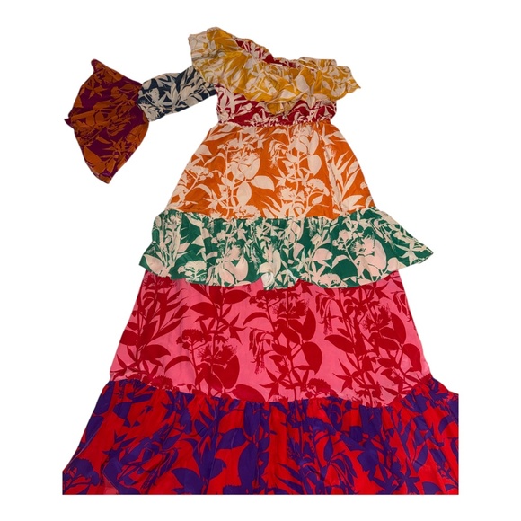 Borgo De Nor 100% Silk Tiered Maxi Dress 14 UK 10 US - Picture 4 of 11